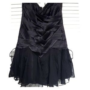 Sexy black strapless mini dress